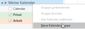 Kalendergruppe Owncloud anlegen