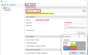 Synchronisierungsprofil in Outlook CalDAV Synchronizer anlegen Step 2 Kalender-Arbeit